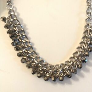 Silver and metal blingy gem Chain Necklace